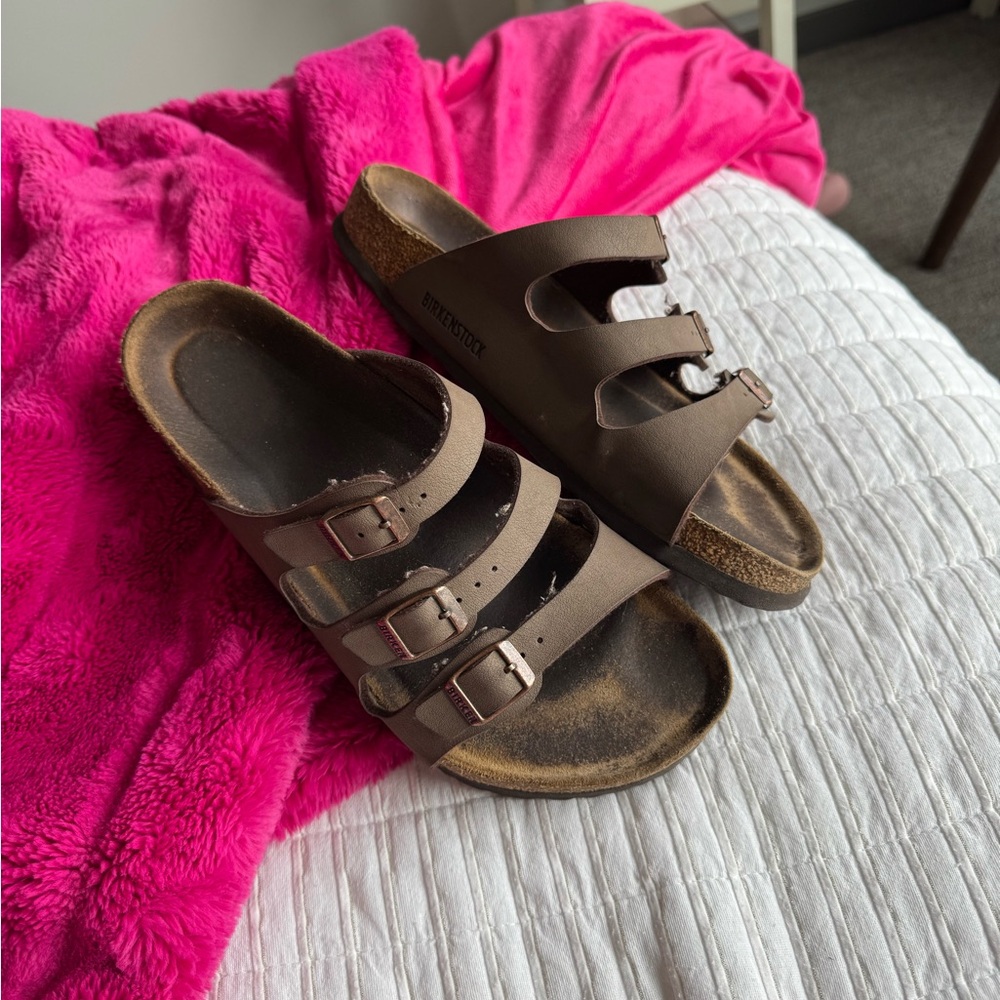 Birkenstock Triple Strap Brown Sandals